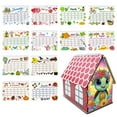 thumbnail image 1 of DIY Art Painting Multifunctional Storage Flip 2026 Calendar, 12-Month Calendar with Cabin Decoration for Pens & Notes, Decorative Home & Office, Compact Colorful Desktop C-alendar, 1 of 8
