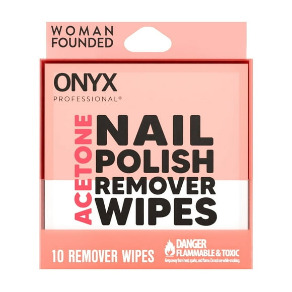 Onyx Professional 2-in-1 Acetone Remover Wipes, 10 Piece