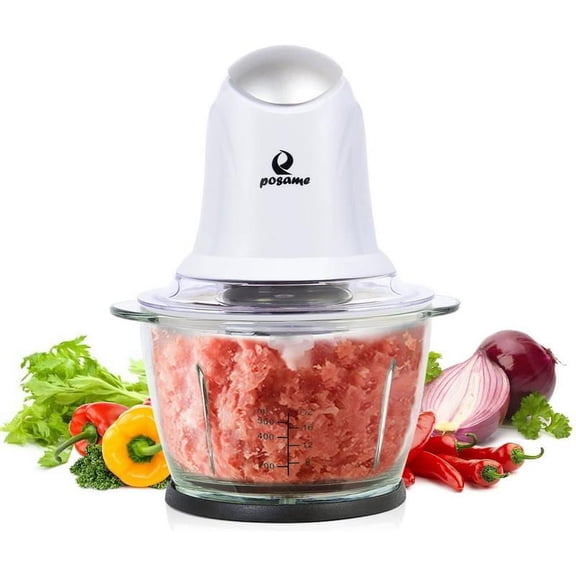 POSAME Small Food Processor Chopper 4 Cup Serving Glass Bowl FD01