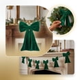 thumbnail image 2 of 2026 Velvet Bow Garland Bunting, Pre-Assembled Long Tail Bow String Banner, Christmas Indoor Hanging Decor for Fireplace, Wall, Window & Holiday Party, 2 of 7