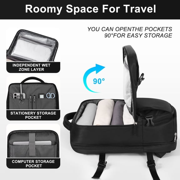 Commute Travel Duffel Bag Anti-theft Zipper Backpack With Multiple Pockets