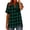 Green, variant on Womens Summer Tops V Neck Button Down Short Sleeve Checkered Shirts Loose Fit Casual Lightweight Gingham Plaid Tunic Shirts