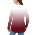 thumbnail image 6 of YUNAFFT Girls Gradient Color Long Sleeve Tee Side Slit Hem Round Neck Stretchy Casual Top for 6-12 Years, 6 of 7