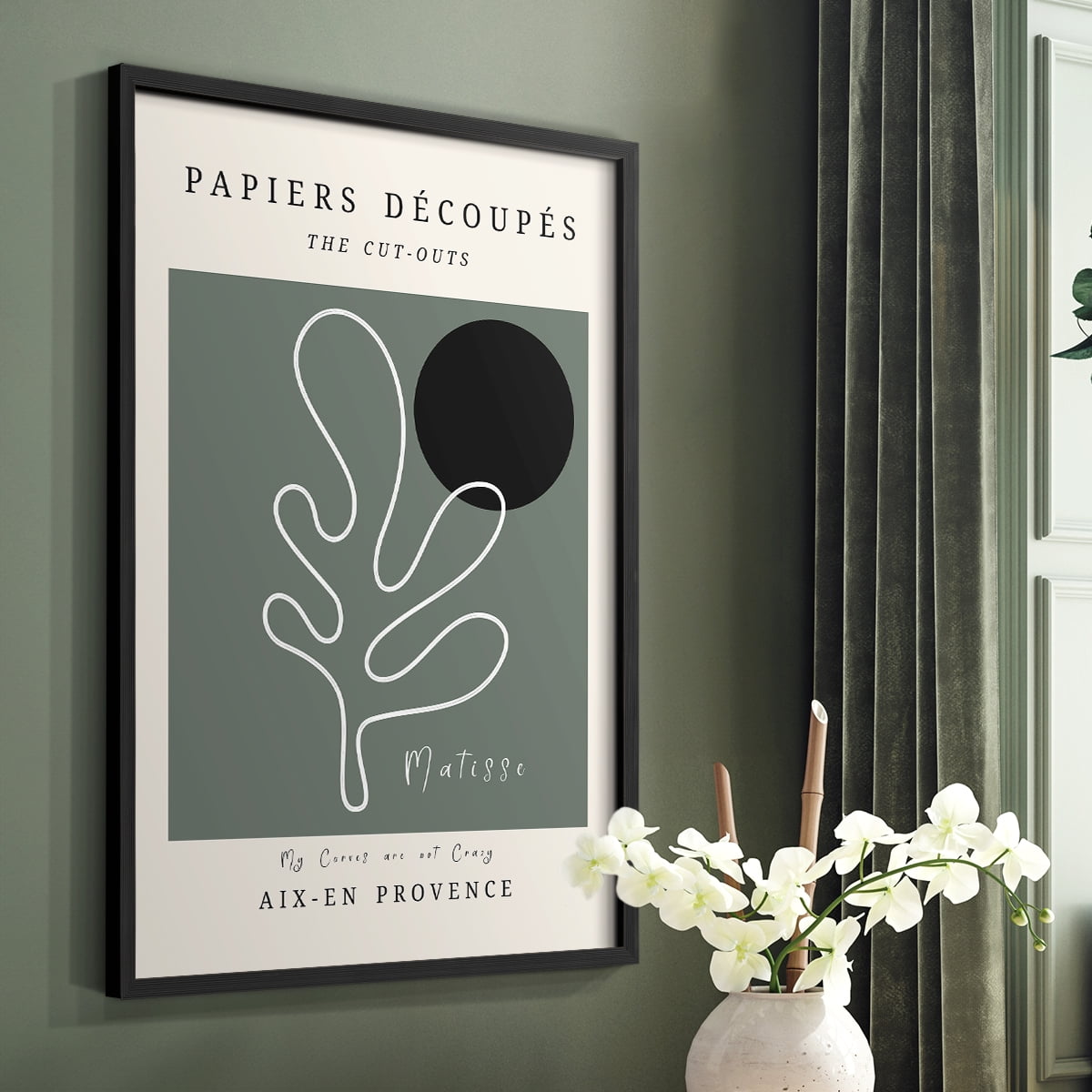Matisse CCCLXXI in Black Solid Wood 11 x 14 Framed Print