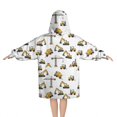 thumbnail image 2 of Cartoon Construction Vehicles Cranes White Pattern Blanket Hoodies for Kids 6-13YR Oversize Wearable Blanket Hoodies for Boys Girls Teens, 2 of 7