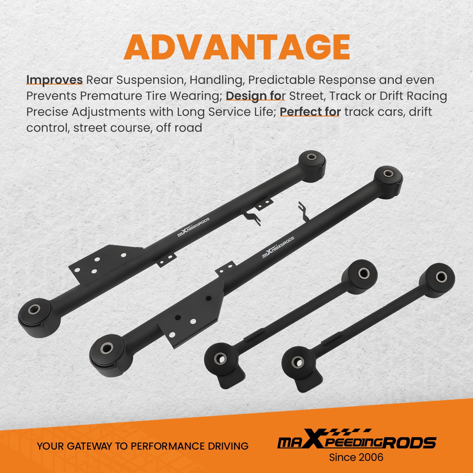 maXpeedingrods Rear Control Arms Upper Lower for Nissan Pathfinder, for Infiniti QX4 1997-2004 Trailing Arms Suspension 905-802 905-803 905-804 K660903
