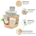 thumbnail image 3 of Wooden Diaper Caddy Organizer - 360 Degrees Rotating Caddy with Removable Dividers, Nursery Diaper Organizer, 3 of 7