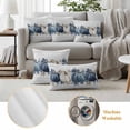 thumbnail image 6 of Blue Grey Fall Outdoor Waterproof Pillow Covers, Vintage Thanksgiving Botanical Decorative Square Throw Pillowcase Sofa Cushion Sham for Patio/Couch/Chair, 16"x16" 2 Pack, 6 of 8