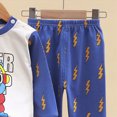 thumbnail image 5 of NOLDARES Toddler Baby Boy Clothes Long Sleeve Sweatshirt Top Pants Set Infant Fall Winter Outfits(M255-Dark Blue), 5 of 5