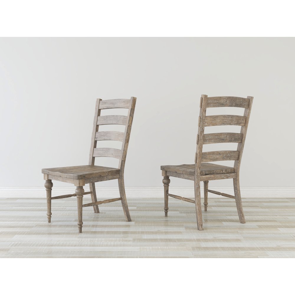 Wallace & Bay Ludin Sandstone Buff Ladderback Dining Chairs, Set of 2