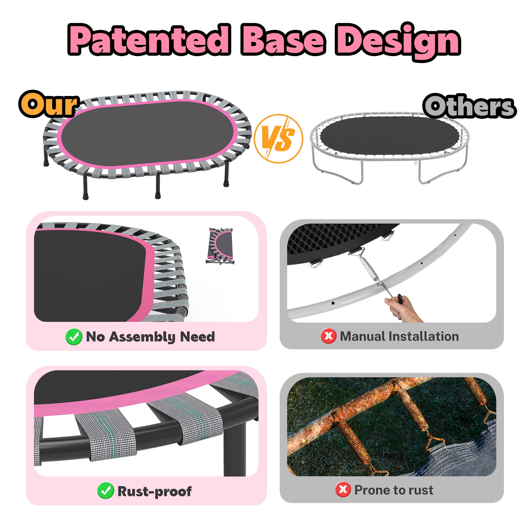 60" Toddler Trampoline with Safety Enclosure Net, SEGMART Upgraded Kids Trampoline with Basketball Hoop, Swing, Rings, Balls, Indoor Outdoor Mini Trampoline Birthday Gift for Kids Ages 3-9