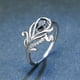 thumbnail image 3 of Peacock Tail Ring Inlaid Teardrop Cut Rainbow Zircon Elegant Promise Finger Ring, 3 of 5