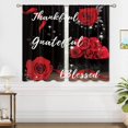 thumbnail image 4 of Red Rose Flower Small Kitchen Curtains Floral Inspirational Quotes Window Treatment Black Red Valentine Cafe Short Curtains for Bathroom Dining Laundry Room Tier Treatment Drapes 27.5x39 inch, 4 of 6