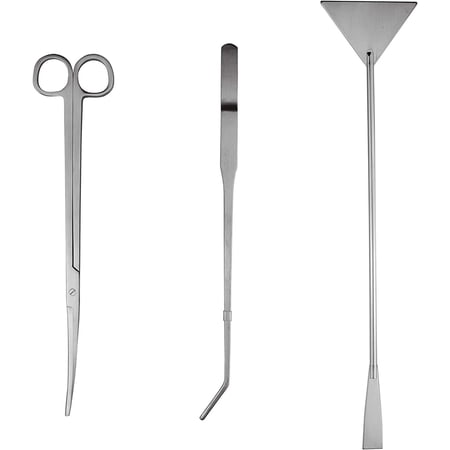 3 in 1 Aquarium Aquascaping Kit Stainless Steel Fish Tank Plant Tools Tweezers Scissors Spatula Set