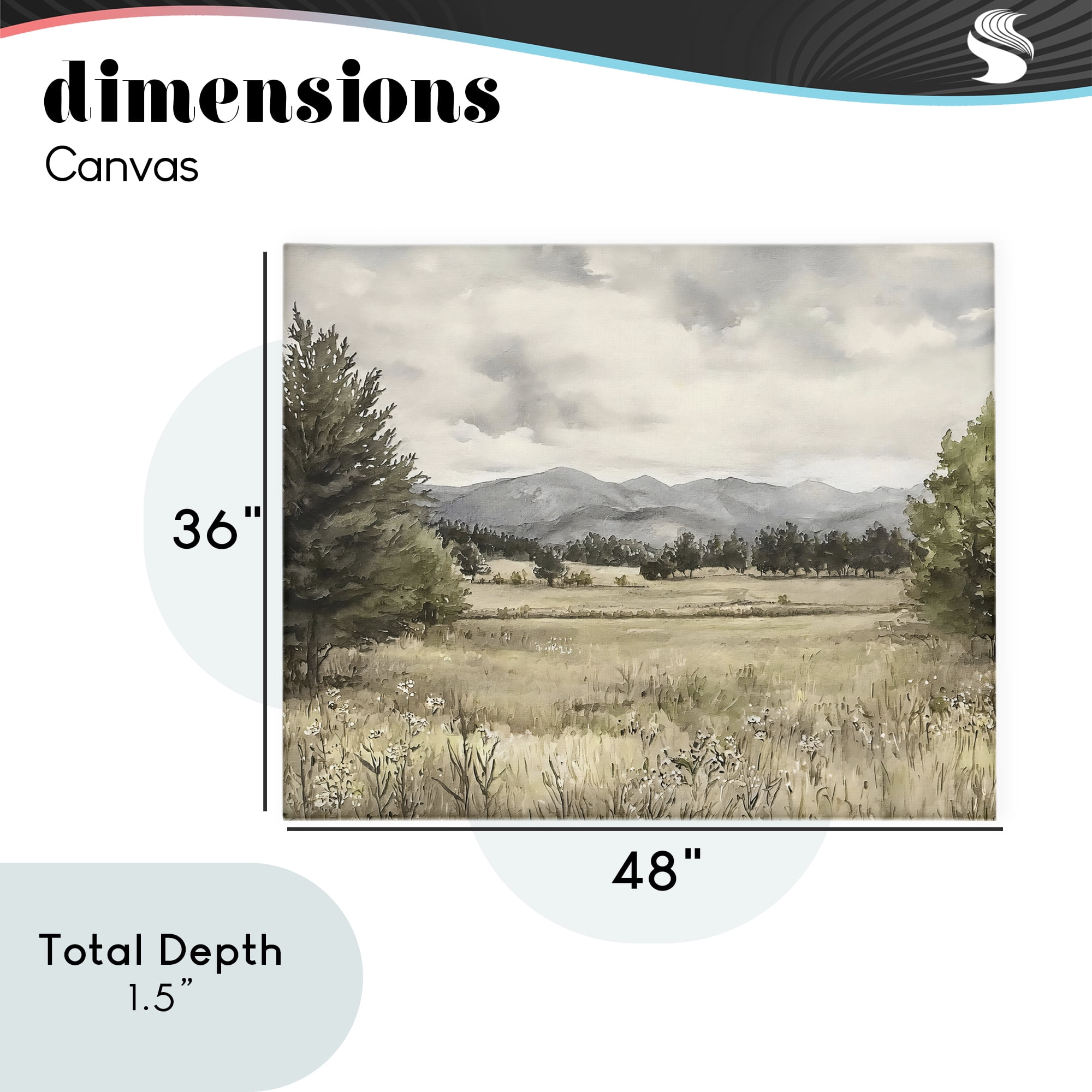 Stupell Industries Muted Mountain Meadow Canvas Wall Art, design by Riley B