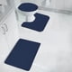 thumbnail image 5 of Juego de 3 alfombrillas de baño absorbentes y antideslizantes de poliéster para mayor seguridad y comodidad en la ducha (azul marino)., 5 of 9