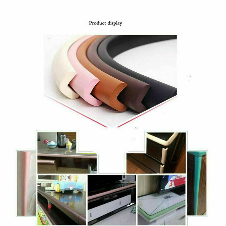 6.5 Ft Baby Safety Table desk Edge Corner Cushion,Foam Rubber Guard Strip  Softener Bumper Protector for Tables, Furniture, Fireplaces and more,L  Shape