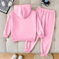 thumbnail image 5 of Gubotare Girls Outfit Kids Print Hoodie and Pants Set Hooded Sweatshirt Sweatpants Outfit for Girls Size 4T 5T (Pink,4-5 Years), 5 of 5