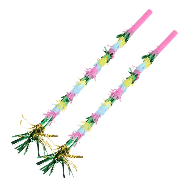 2pcs Pinata Beating Stick for Children's Birthday Party Fun Game Toy Colorful Pinata Stick Set Festival Celebration Pinata Stick