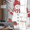 thumbnail image 6 of Grey Snowman Christmas Sheer Curtains 96 Inches Long, Xmas Tree Branch Birds Light Filtering Window Curtains for Living Room/Bedroom, Rod Pocket Voile Sheer Curtain Drapes, 52"W x 96"L, 2 Panels, 6 of 9