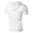 thumbnail image 5 of Dovford Mens Short Sleeve Hoodie Workout Gym Sweatshirts Casual Lightweight Athletic Muscle Hoodies Pullover Cotton Hooded T-Shirts, 5 of 6