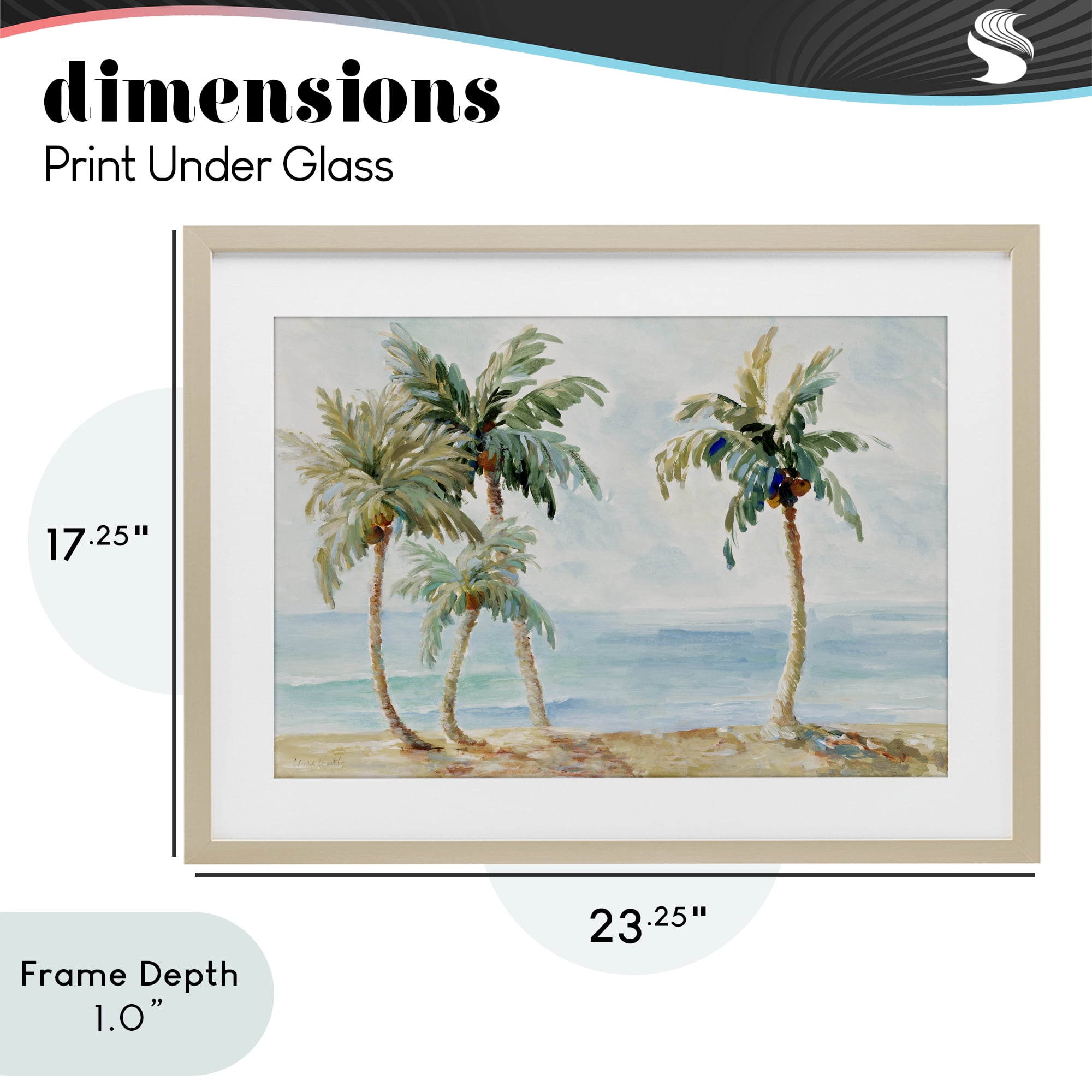 Stupell Industries Palm Trees in Paradise Birch Framed Print Under Glass, design by Lanie Loreth