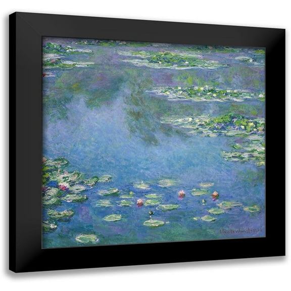 Monet, Claude 12x12 Black Modern Framed Museum Art Print Titled - Water Lilies 1906