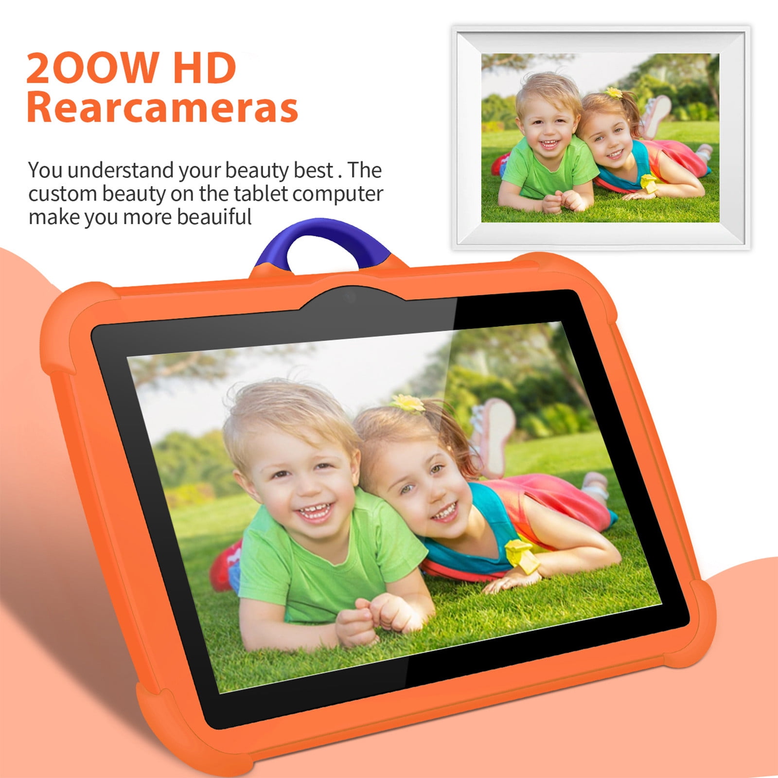 Skegnu 7-inch Children's Tablets Computer WiFi Bluetooth Android Tablets Children's Early Education Learning Machine Parent-child Gift Machine Built-in Cameras on Clearance