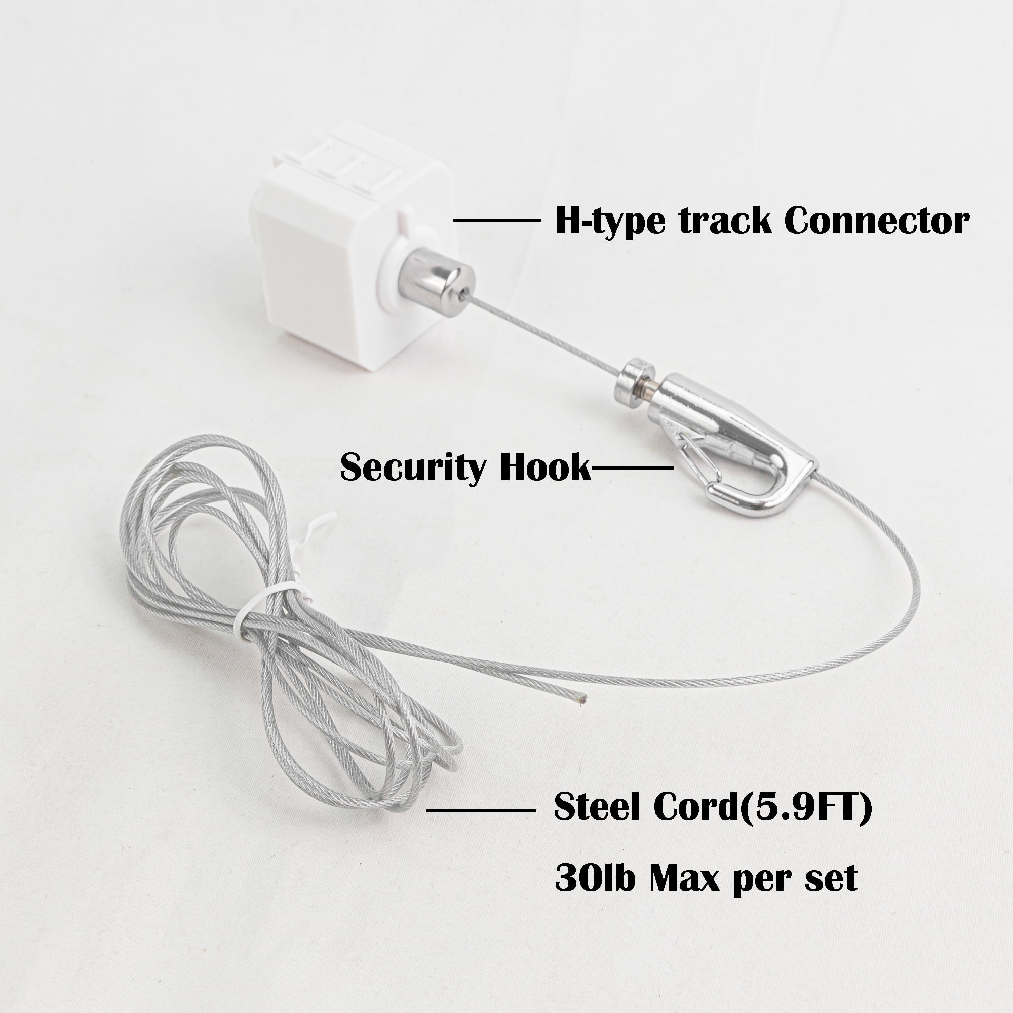 Kiven Picture Hanging Kit, H-type Track System Adapter with Hook and Cord, Picture Rail Hooks for Wall Picture, Exhibition,Photograph,Decor,2 pack