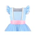 thumbnail image 6 of Sunny Fashion Girls Dress Pastel Lace Shepherdess Flutter Sleeve Tiered Tulle Princess Halloween 4 Years, 6 of 7
