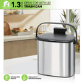 thumbnail image 6 of Magshion Kitchen Hanging Trash Can with Handle & Lid, 1.3 Gal Stainless Steel Countertop Compost Bin with Inner Bucket for Cabinet Door Under Sink, Silver, 6 of 10