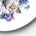 thumbnail image 3 of Designart 'Bouquet Peonies In Blue and White' Traditional Circle Metal Wall Art 36x36 - Disc of 36, 3 of 5