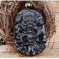 thumbnail image 2 of K-KED Natural Energy Chinese Dragon Stone Black Obsidian Lucky Amulet Necklace Pendant, 2 of 4