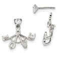 thumbnail image 1 of 925 Sterling Silver Cubic Zirconia Cz Removeable Love Earrings Drop Dangle, 1 of 5