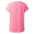 thumbnail image 6 of Women Summer Tops Women's Spring/ summer Solid Color V Neck Short Sleeve Button Loose T Shirt for Women Long V Neck T Shirts for Oversized Tops plus Size Shirt Athletic Long Sleeve under Red M, 6 of 6