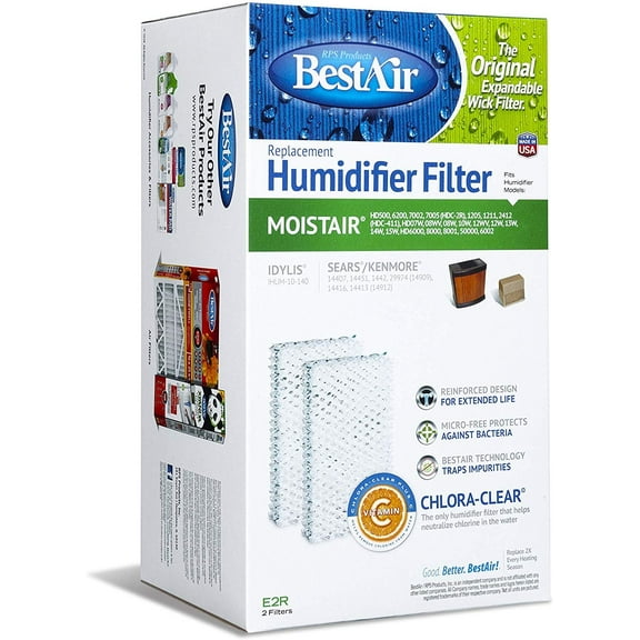 BestAir Extended Life Humidifier Filter E2R - Paper Wick, Washable - 6 Pack, 6.5"x5.5"x11.5"