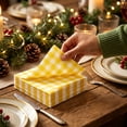 thumbnail image 2 of 20 Piece Plaid Paper Napkins, Yellow and White Checkered Design, Fall and Holiday Party Supplies, 6.5 x 6.5 in, 20 Count, 2 of 6