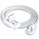 thumbnail image 1 of Maximm Cable Cable De Extensión De Enchufe Plano Giratorio 360 De 5 Pies, 16 Awg, Cable De Extensión De 3 Salidas Múltiples, 2 Clavijas Con Cubierta De Seguridad, Blanco, Certificado Ul, 1 of 1