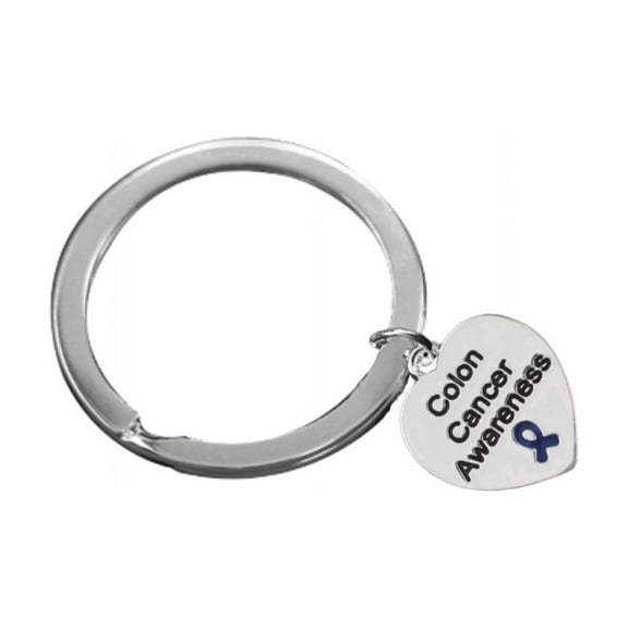 Colon Cancer Awareness Heart Split Style Key Chains