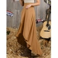 thumbnail image 2 of Doublju Women's High Low Unbalanced Hem Maxi Skirt With Side Pocket, 2 of 5