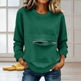 thumbnail image 5 of SETOOFF Womens Long Sleeve Sweatshirts Crew Neck Zip Front Pocket Loose Casual Shirts Pullover Tops Women Spring Fall Lounge Travel Daily Outfit, 5 of 6