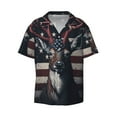 thumbnail image 3 of Cauagu Vintage American Deer Men's Short Sleeve Button Down Hawaiian Shirt for Men Bowling Shirts Casual Summer Beach Shirt,XX-Large, 3 of 6