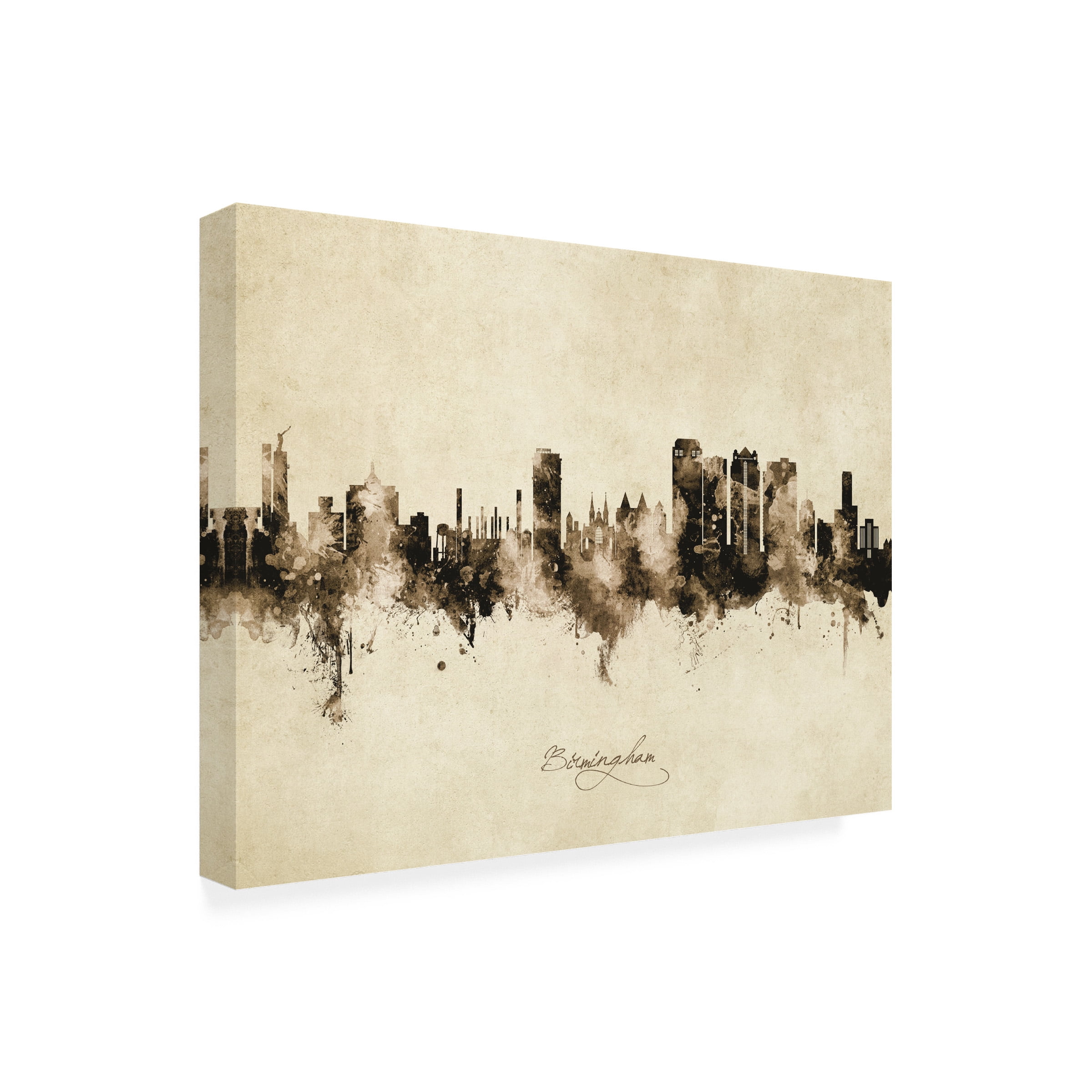 Michael Tompsett 'Birmingham Alabama Skyline Vintage' Canvas Art