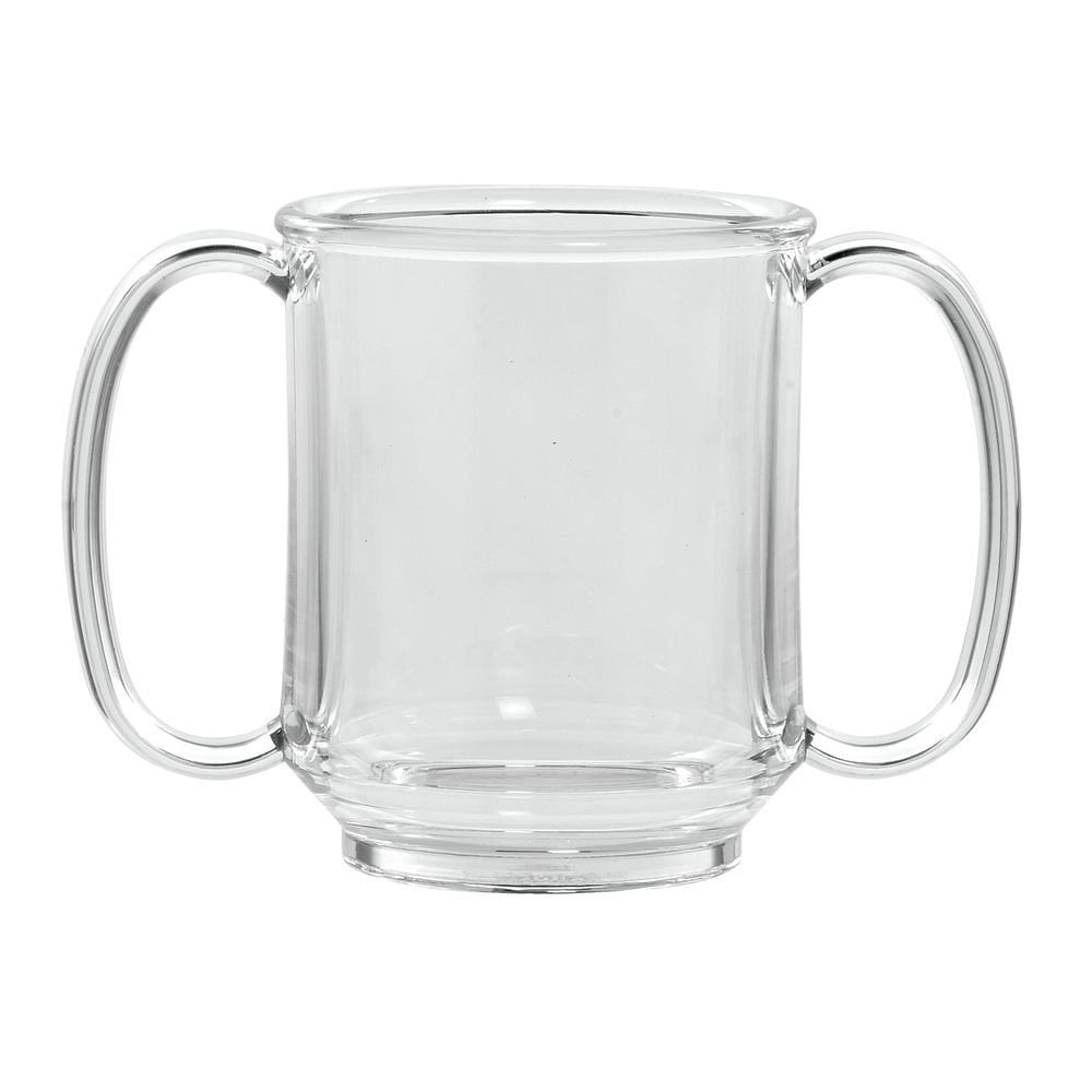 G.E.T. 8 Oz Clear Tritan Plastic Adult Sippy Mug - 5L x 2 3/4"W x 3 3/4"H