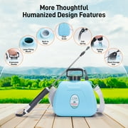Garden Sprayer,GOCHIFIX 2.11 Gallon/8L Electric Backpack Sprayer with 4 Mist Nozzles,6 Spray Modes,Retractable Wand Adjustable Shoulder Strap for Lawn, Garden, Yard,Blue