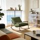 thumbnail image 4 of KALAKO Sillón mecedor Moderno, con Estructura de Metal y Detalles en Madera. Ideal para Sala o Dormitorio, tapizado Suave Perfecto para Leer y Relajarse 112 x 73 x 80 cm (Verde), 4 of 7