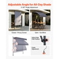 thumbnail image 5 of KFFKFF Manual Retractable Awning, 59" Outdoor Adjustable Sunshade Shelter, Height-Adjustable Patio Canopy with Crank Handle for Backyard, Garden, Balcony, Dark Gray, 5 of 9