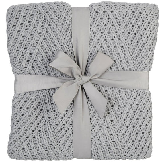 Snowflake Grey Sherpa Throw 50x60