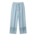 thumbnail image 7 of Tumotour Linen Pants for Women Drawstring Elastic Waist Straight-Leg Pants Athletic Workout Running Joggers with Pocket, 7 of 7