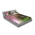 thumbnail image 2 of Ambesonne Japanese Fitted Sheet & Pillow Sham Set, Park in Chiang Mai, Queen, Fuchsia Brown Fern Green, 2 of 2